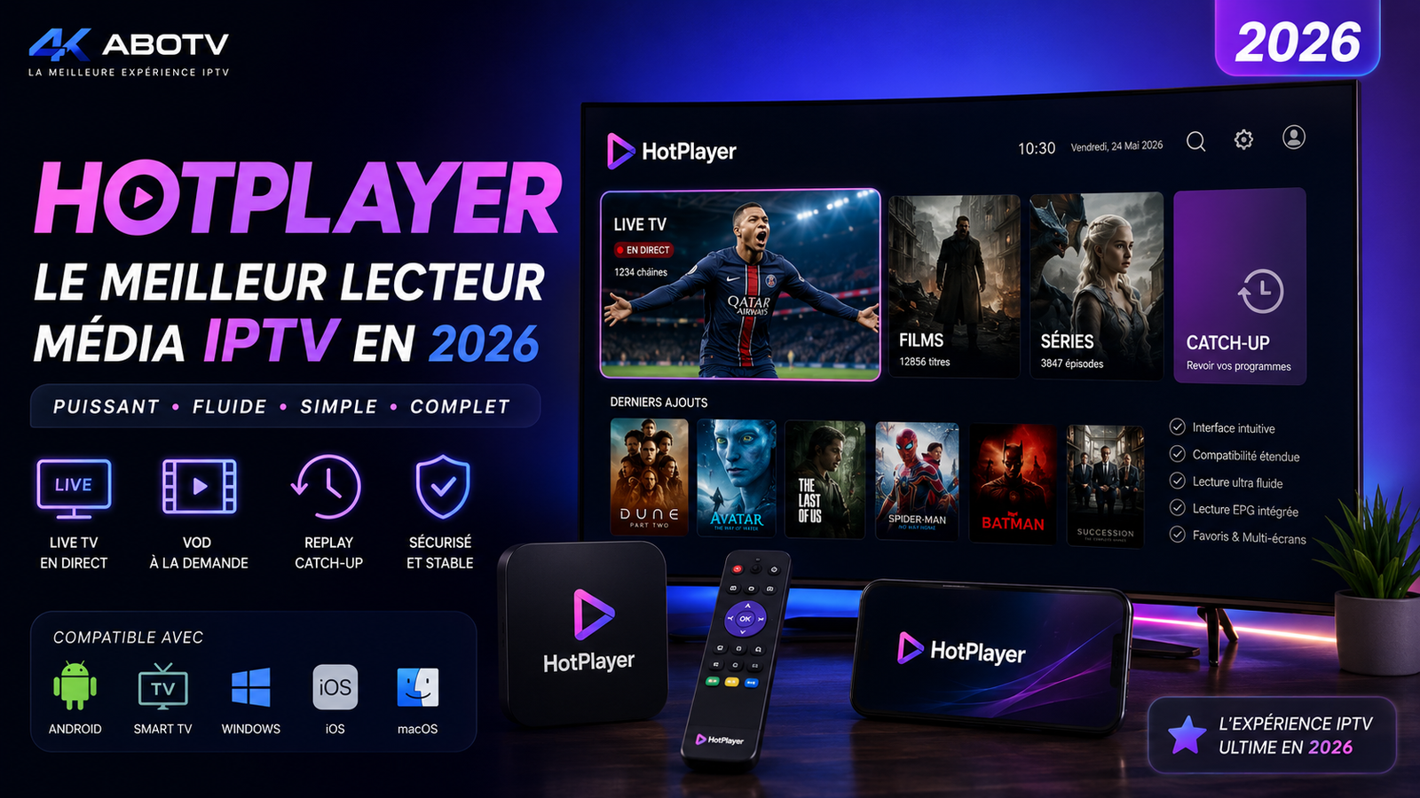 HotPlayer, le meilleur lecteur média IPTV en 2026