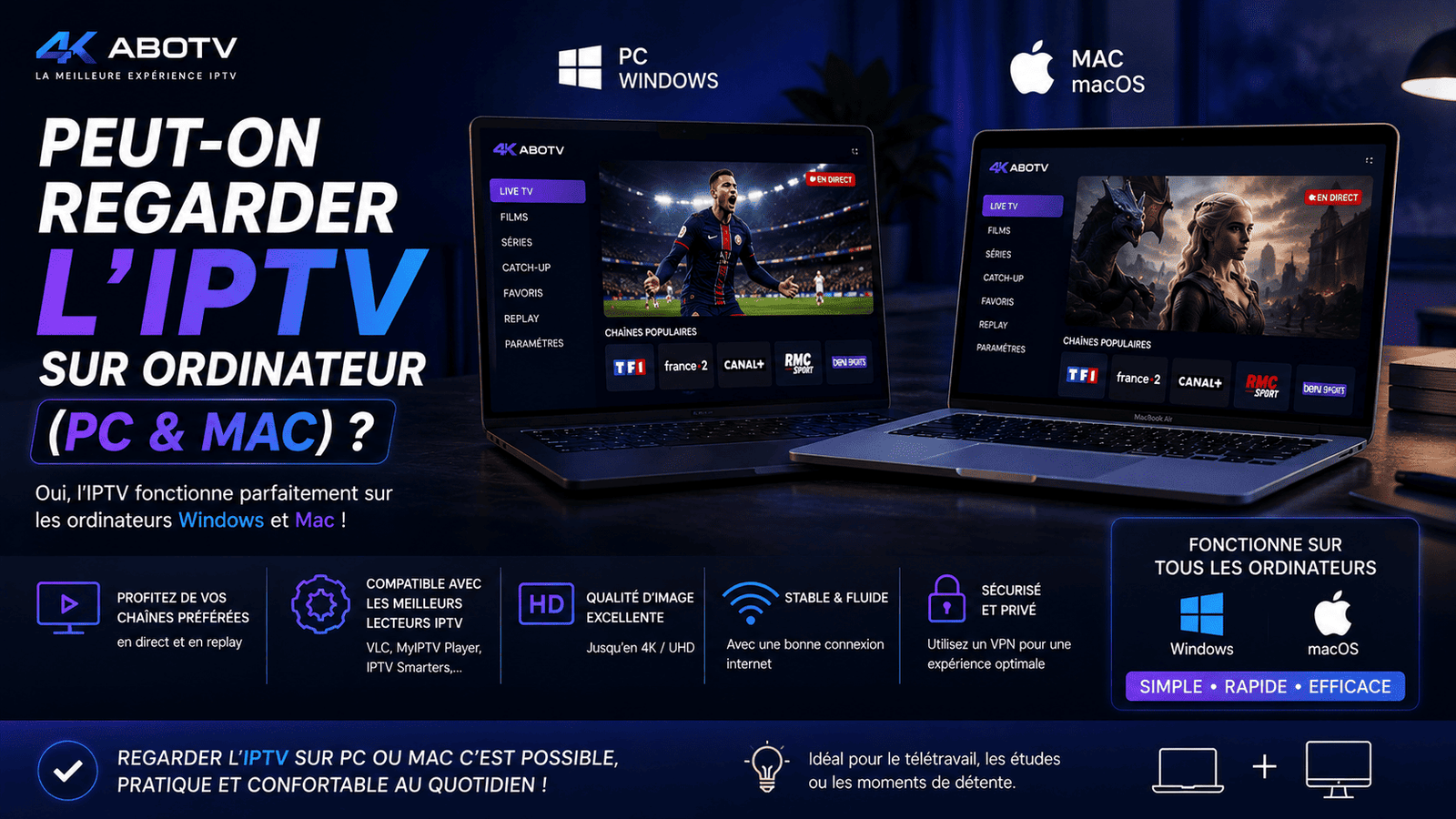 Peut-on regarder l'IPTV sur ordinateur PC et Mac