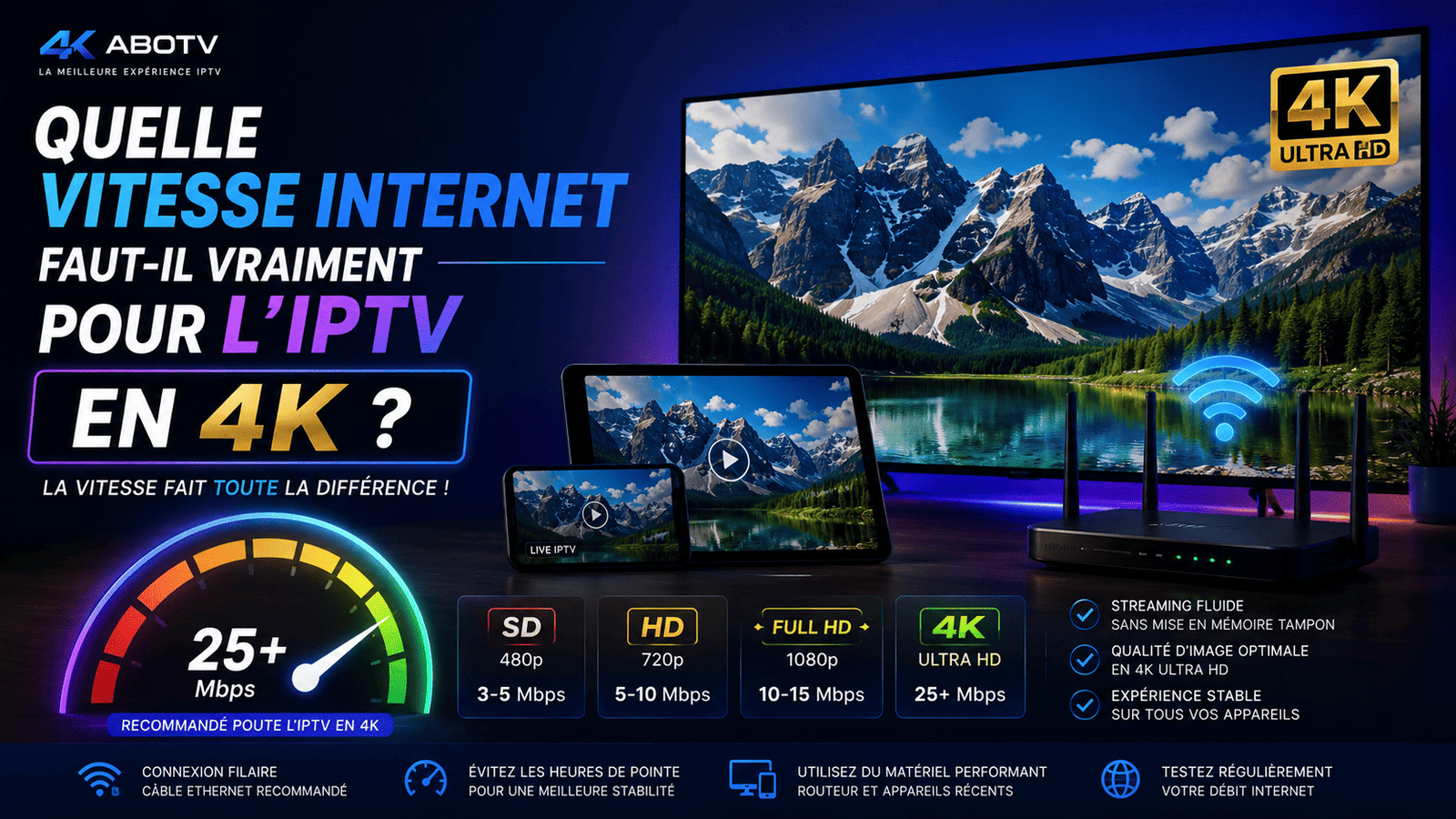 Quelle vitesse Internet faut-il vraiment pour l'IPTV en 4K